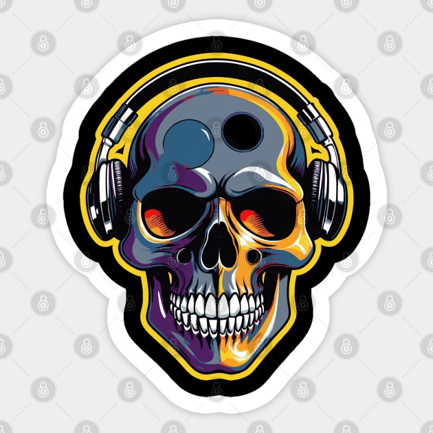 GrooveSkull Skull Only (Gey) Sticker by GrooveSkull